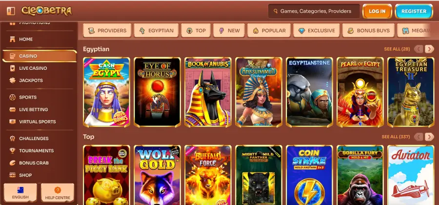 Cleobetra casino app with pokies and live dealer games on smartphone screen